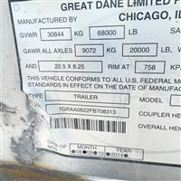 2015 Great Dane 7211TZ-1 53/162/102