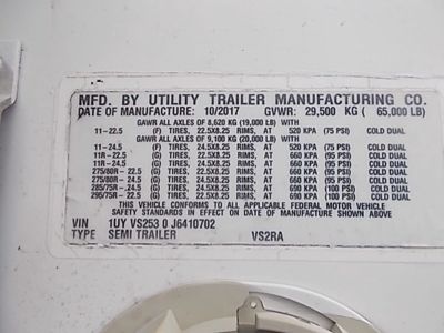 2018 Utility VS2RA 53/162/102