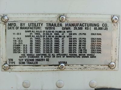 2017 Utility VS2RA 48/162/102