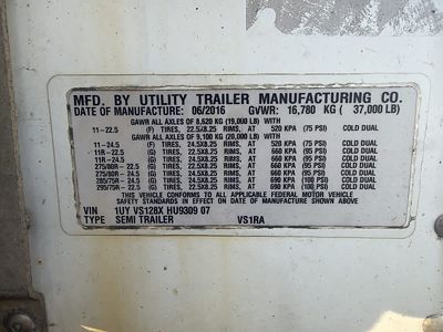 2017 Utility VS1RA 28/162/102