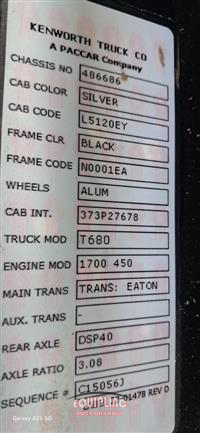 2022 Kenworth T680 6X4 T/A SLEEPER TRUCK TRA