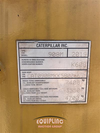 2019 Caterpillar 908M WHEEL LOADER