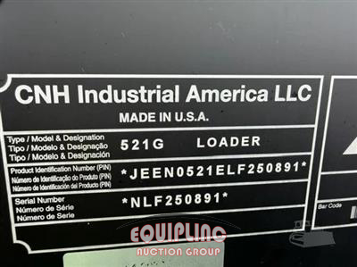 2020 CASE 521G WHEEL LOADER