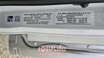 2020 Hino 268 4X2 S/A 26FT NON CDL BOX T