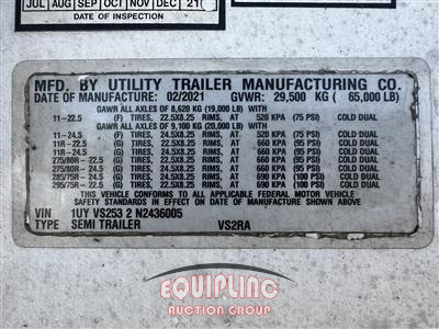 2020 Utility VS2RA 53X102 T/A REFRIGERATED 