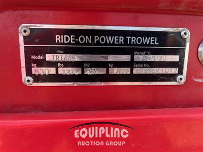2023 TOMAHAWK TRT46V 8FT RIDE ON TROWEL
