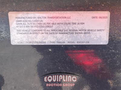 2025 WALTON BDE207-22B T/A TRAILER