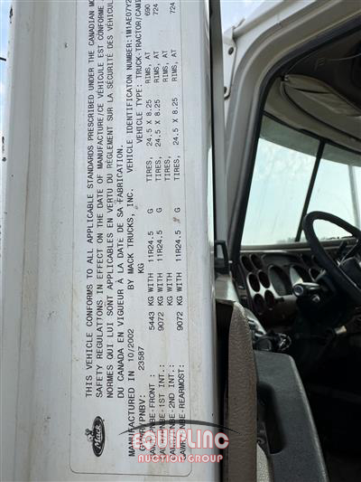 2003 Mack CX613 TRI/A DUMP TRUCK