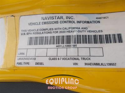 2020 International MV607 4X2 SA 26FT NON CDL BOX 