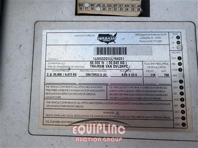 2020 Wabash DVLSHPC 53X102 T/A DRY VAN TRA