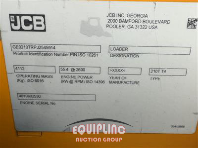 2018 JCB 210T LOADER