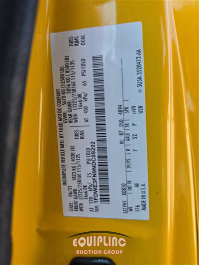2022 Ford E350 4X2 S/A 16FT BOX TRUCK