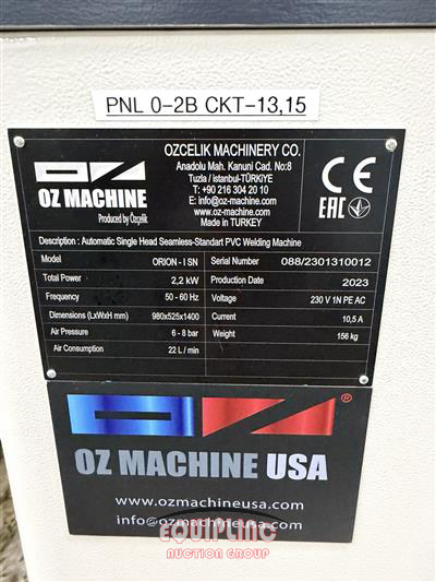 2024 OZCELIK MACHINERY ORION I SN SINGLE HEAD PVC WEL