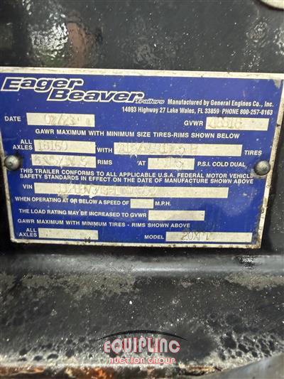 2023 Eager Beaver 20XPT T/A FLATBED TRAILER