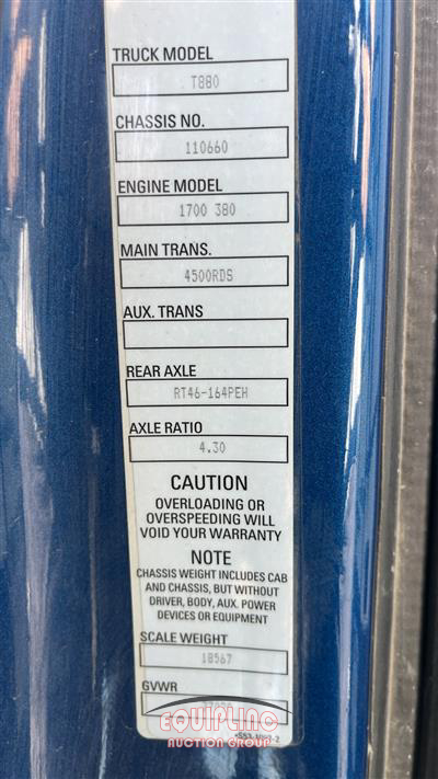 2016 Kenworth T880 TRI/A DUMP TRUCK 