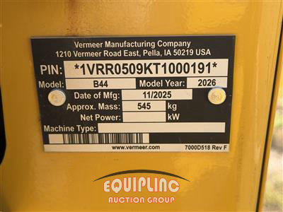 2026 Vermeer PTX44 RIDE ON TRACK PLOW/TRENC