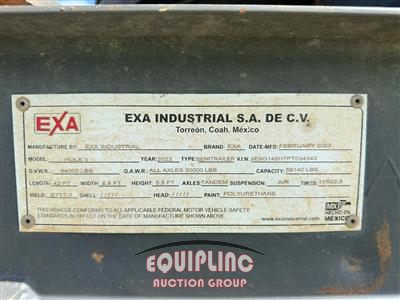 2023 EXA HULK II T/A SAND CONTAINER CHA