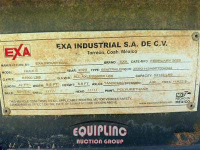 2023 EXA HULK II T/A SAND CONTAINER CHA