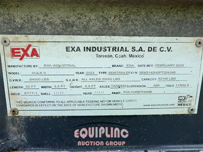 2023 EXA HULK II T/A SAND CONTAINER CHA