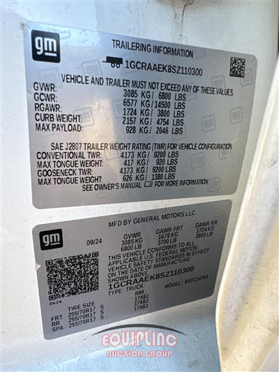 2025 Chevrolet SILVERADO 1500 4DR PICKUP TRUC