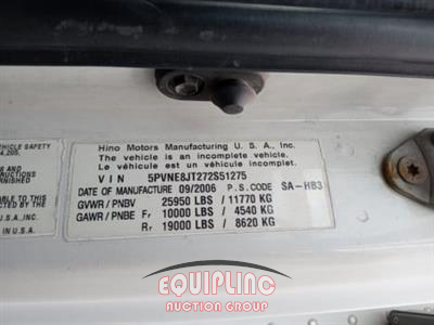 2007 Hino 268 4X2 S/A 22FT REFRIGERATED 