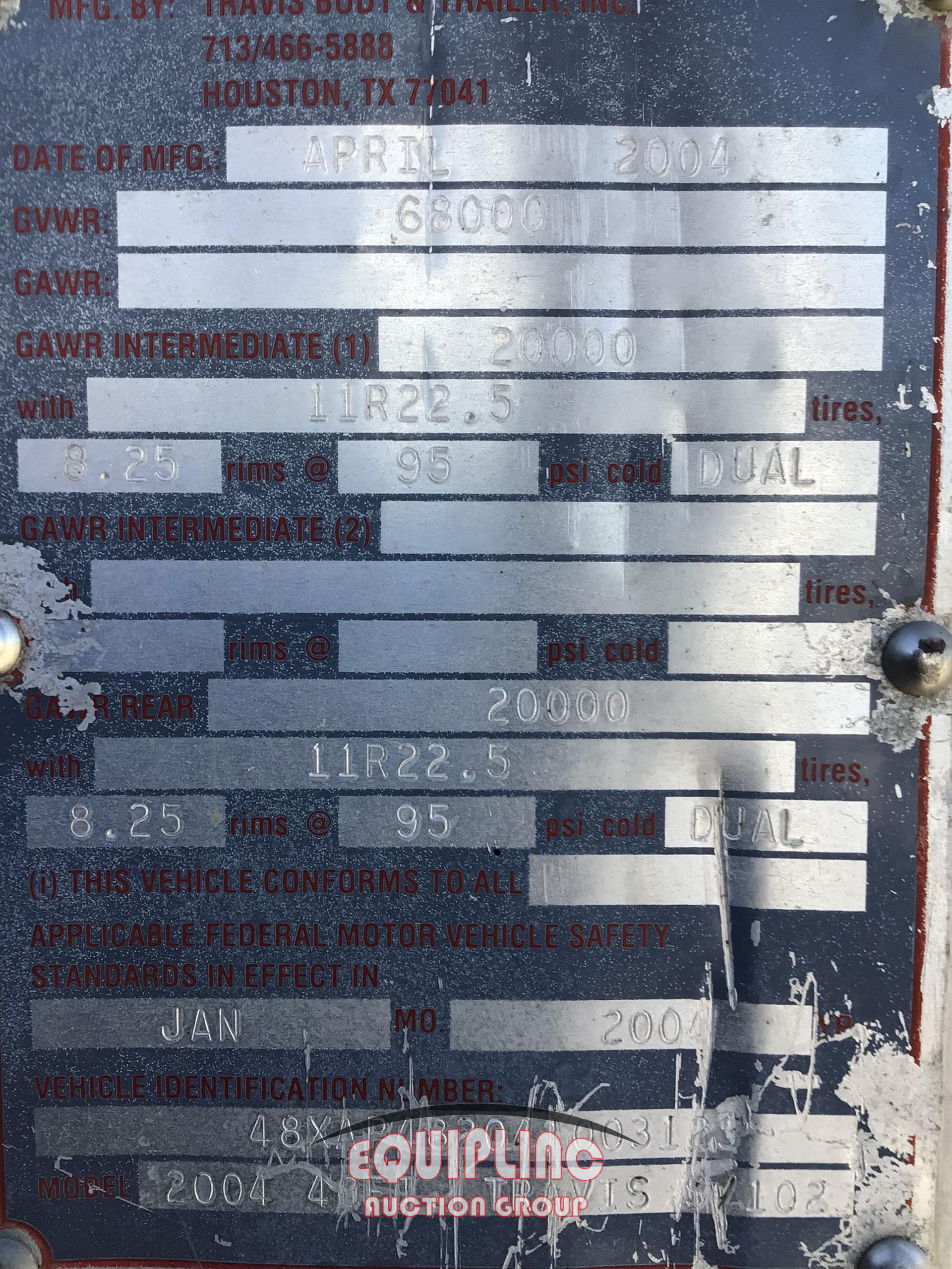 2004 Travis 48’ Walking Floor