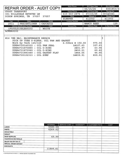 2011 Freightliner Cascadia