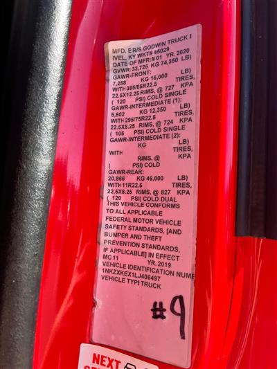 2020 Kenworth T880 TRI AXLE DUMP TRUCK