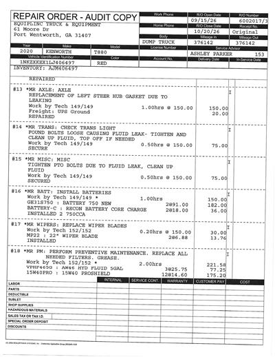 2020 Kenworth T880 TRI AXLE DUMP TRUCK