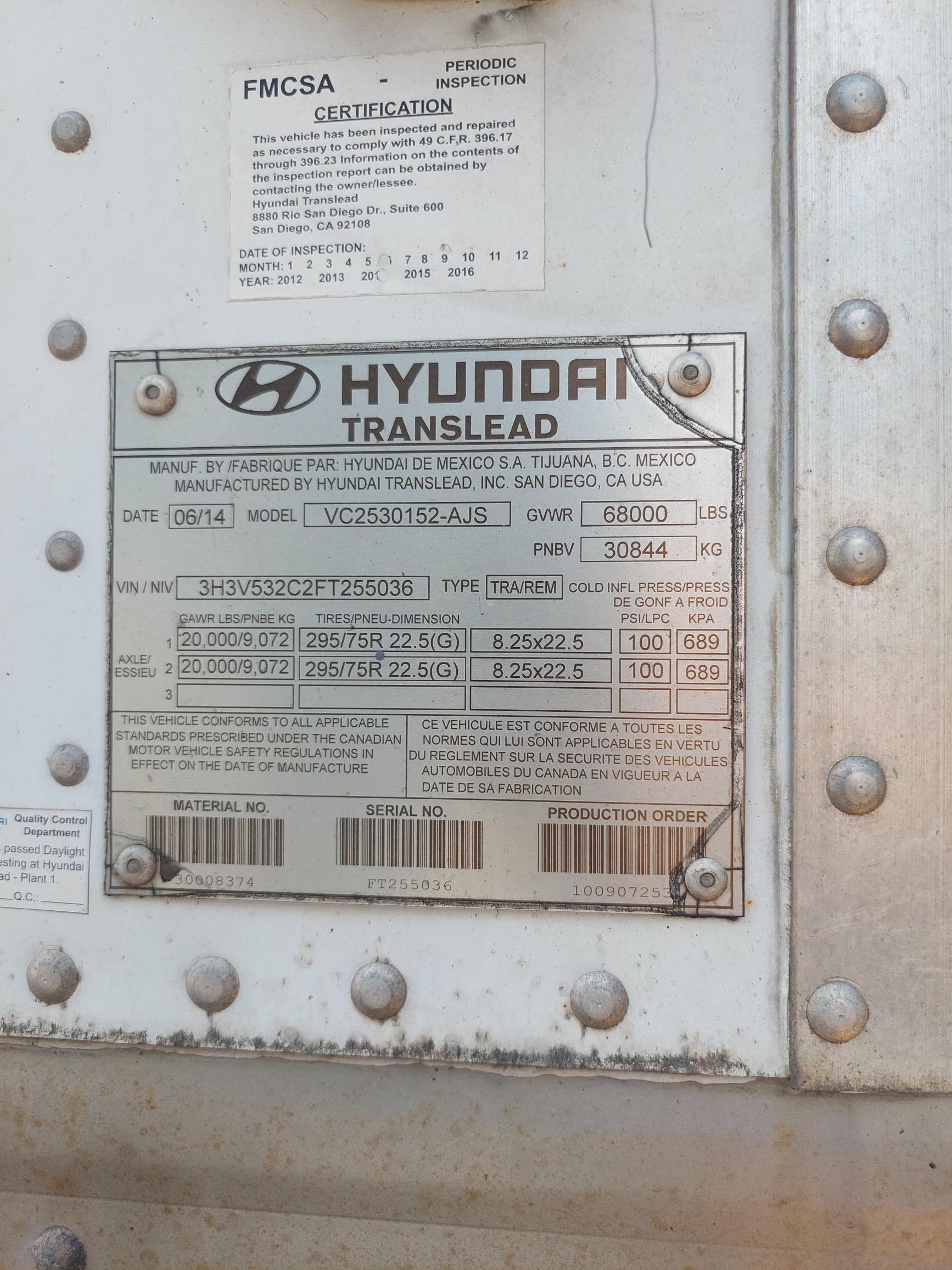 2015 Hyundai Dry Van