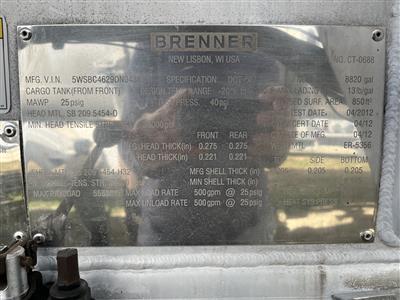 2013 BRENNER 8820 gallon